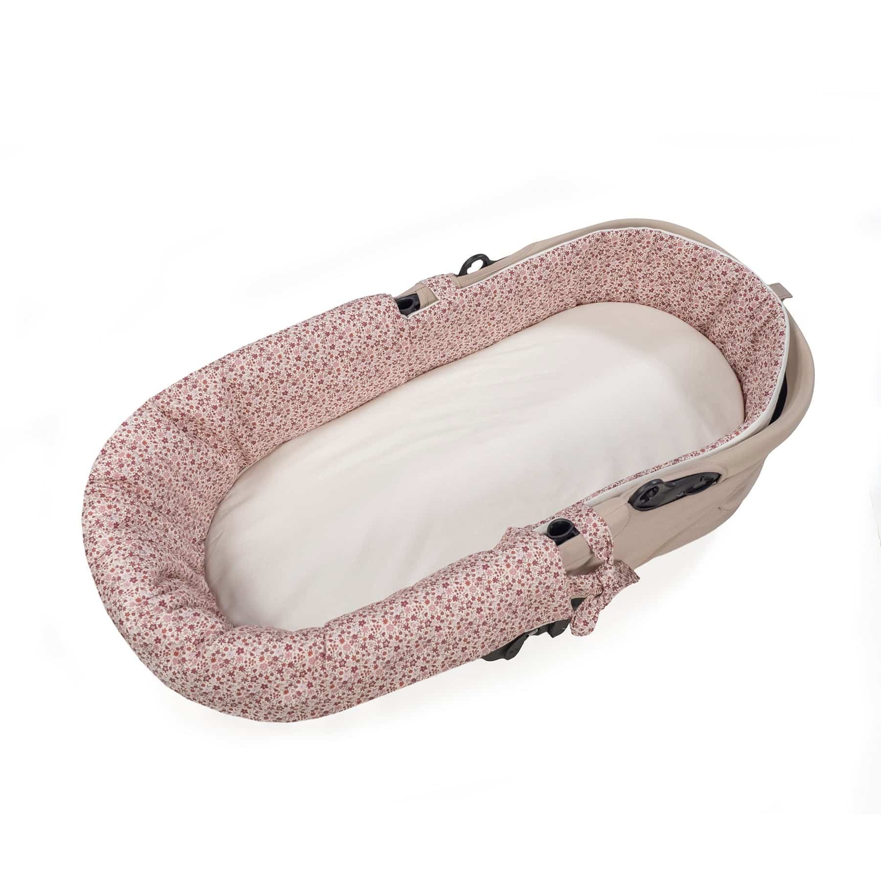 PASITO A PASITO Cubre Cuco Dual + Sabana Ajustable Cuco Cherry Flores - Imagen 4