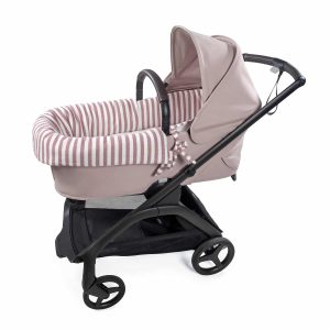 PASITO A PASITO Cubre Cuco Dual + Sabana Ajustable Cuco Cherry Rayas