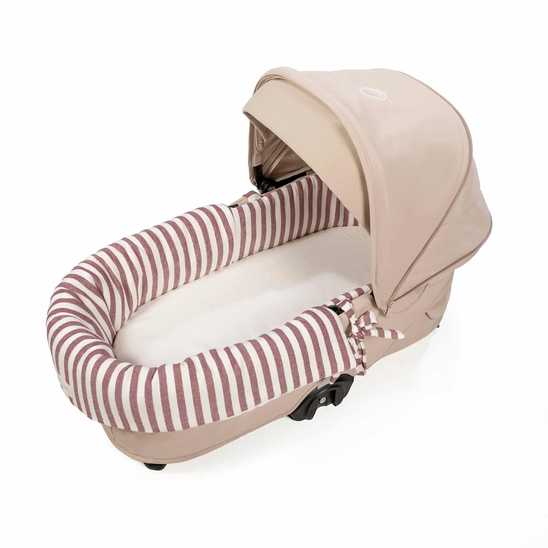 PASITO A PASITO Cubre Cuco Dual + Sabana Ajustable Cuco Cherry Rayas - Imagen 3