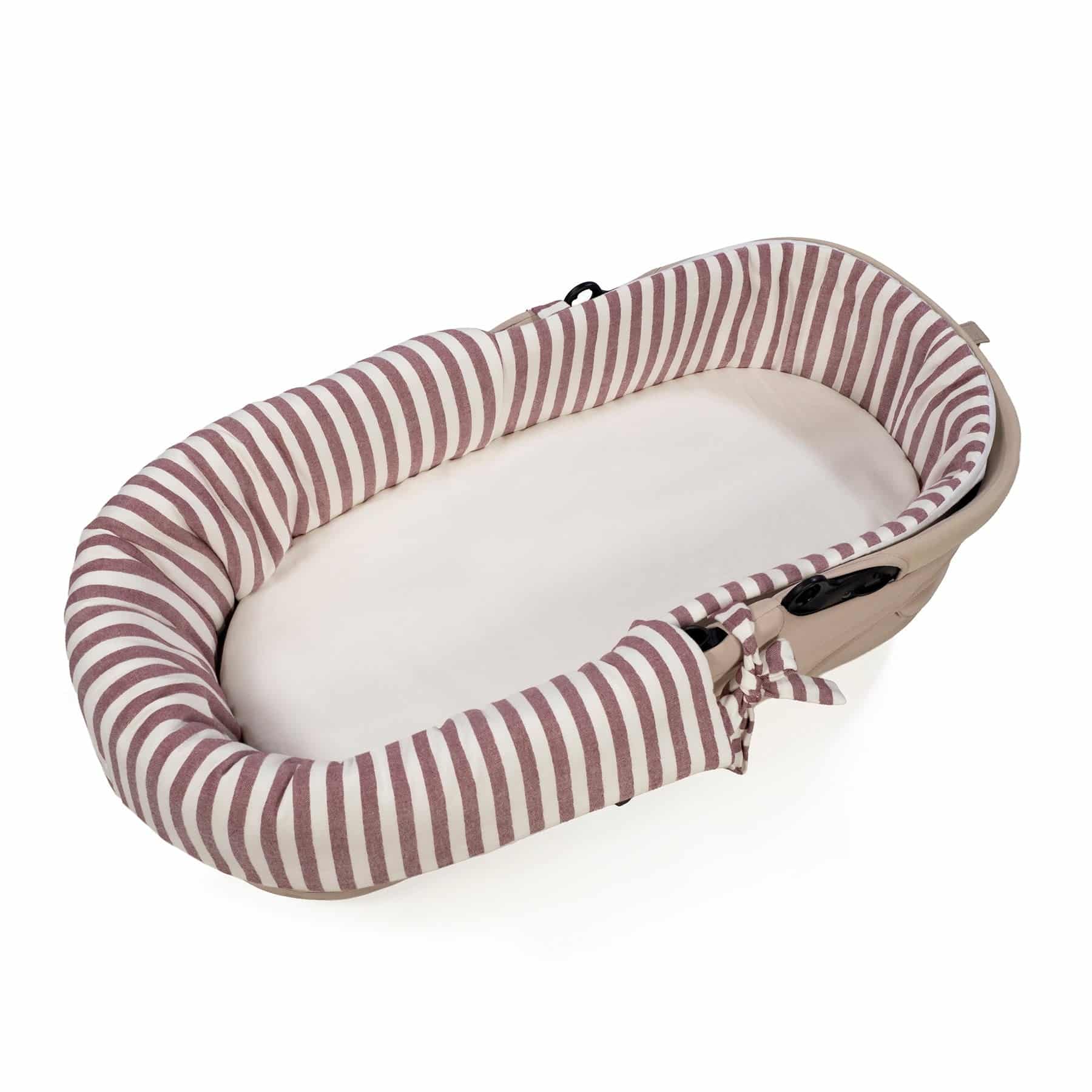 PASITO A PASITO Cubre Cuco Dual + Sabana Ajustable Cuco Cherry Rayas - Imagen 4