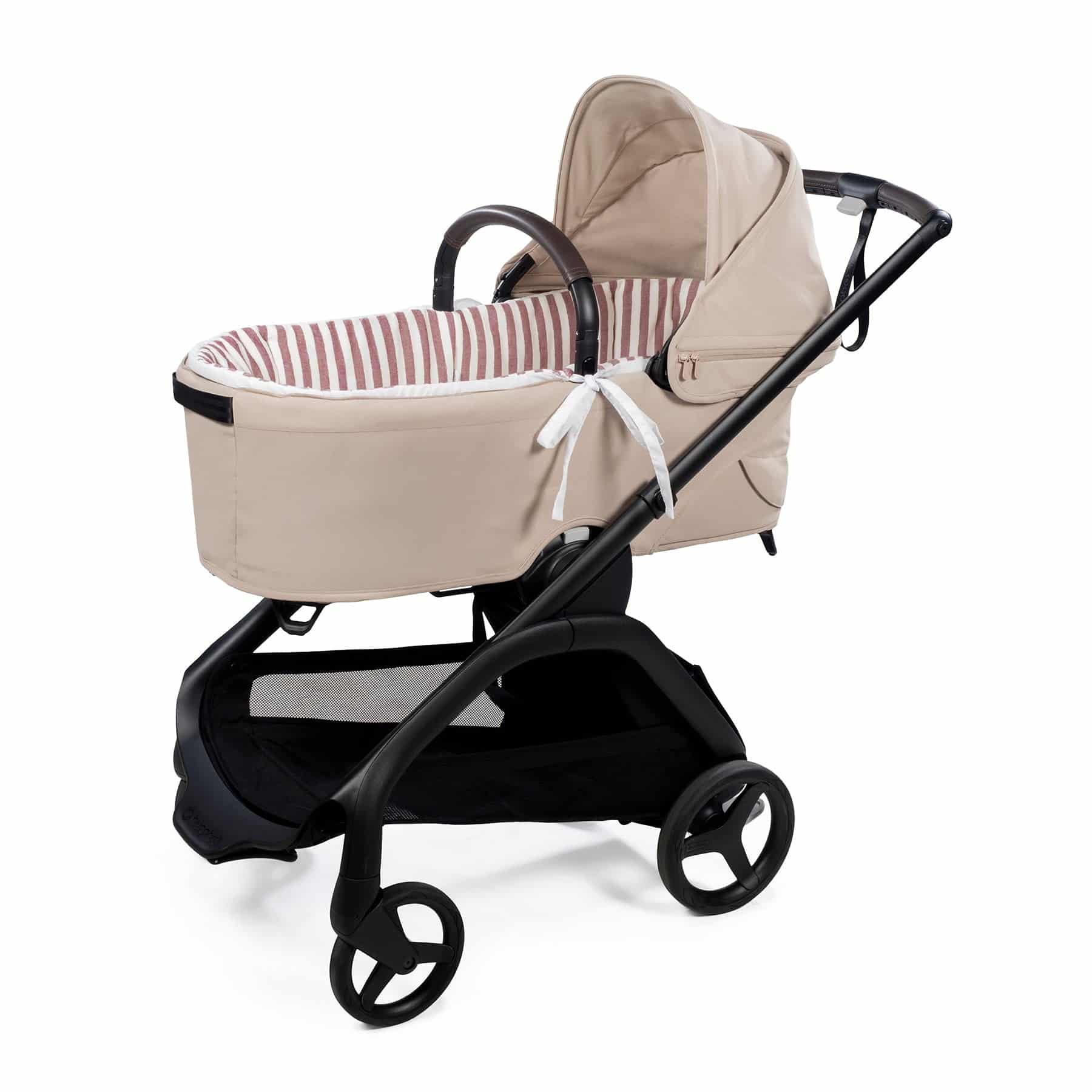 PASITO A PASITO Cubre Cuco Varillas + Sabana Ajustable Cuco Cherry Rayas