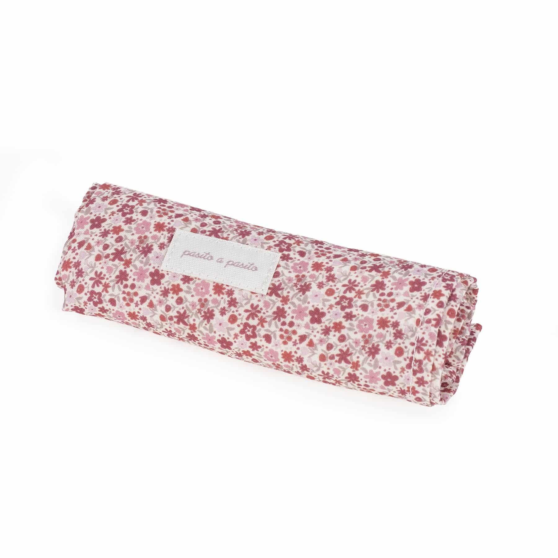 PASITO A PASITO Set/2 Muselina 70×70 cm Cherry Flores - Imagen 3