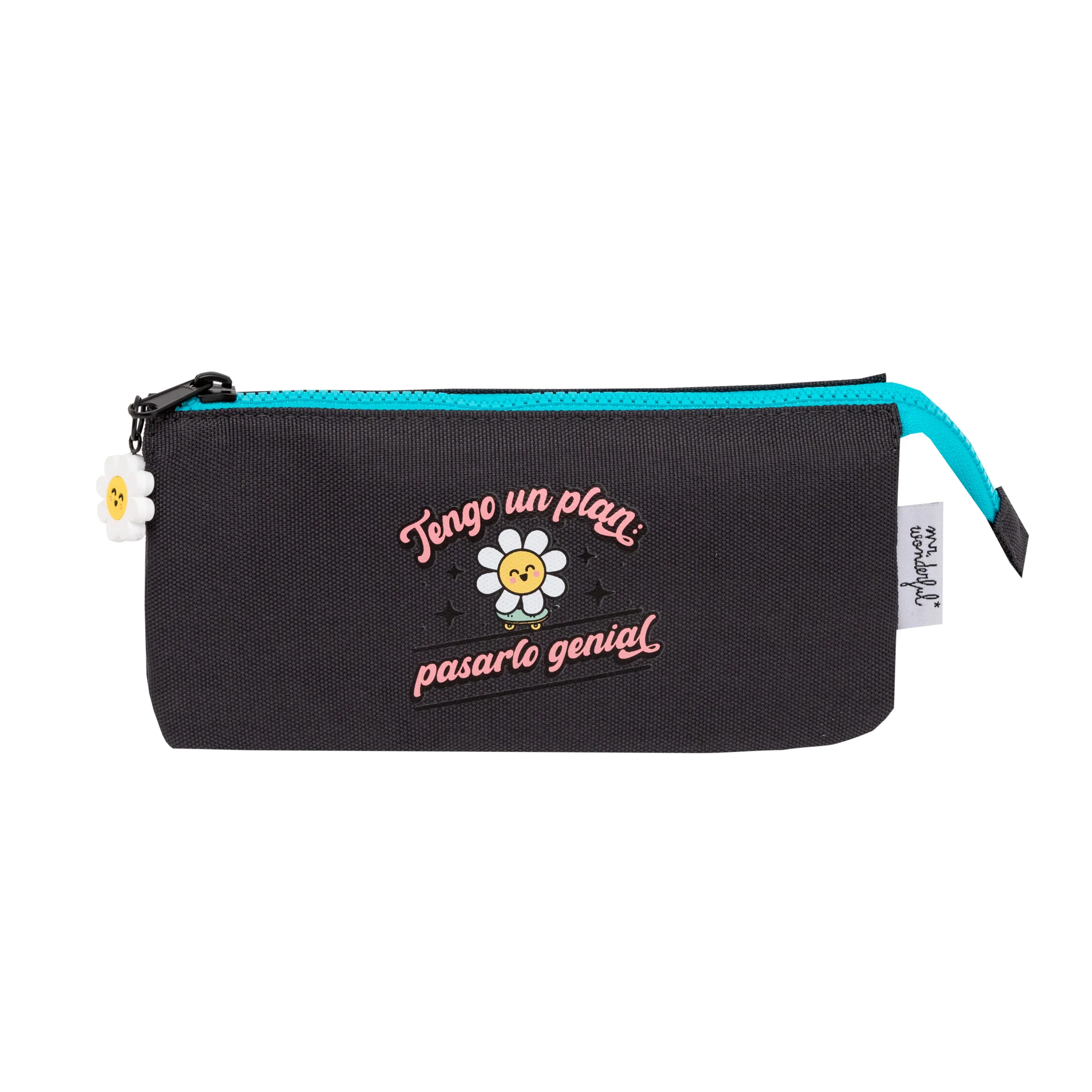 Set de mochila + carpeta con anillas + estuche Margarita - Negro - Imagen 5