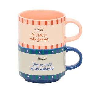 Set de 2 tazas apilables - Te tengo más ganas que al café de las mañanas