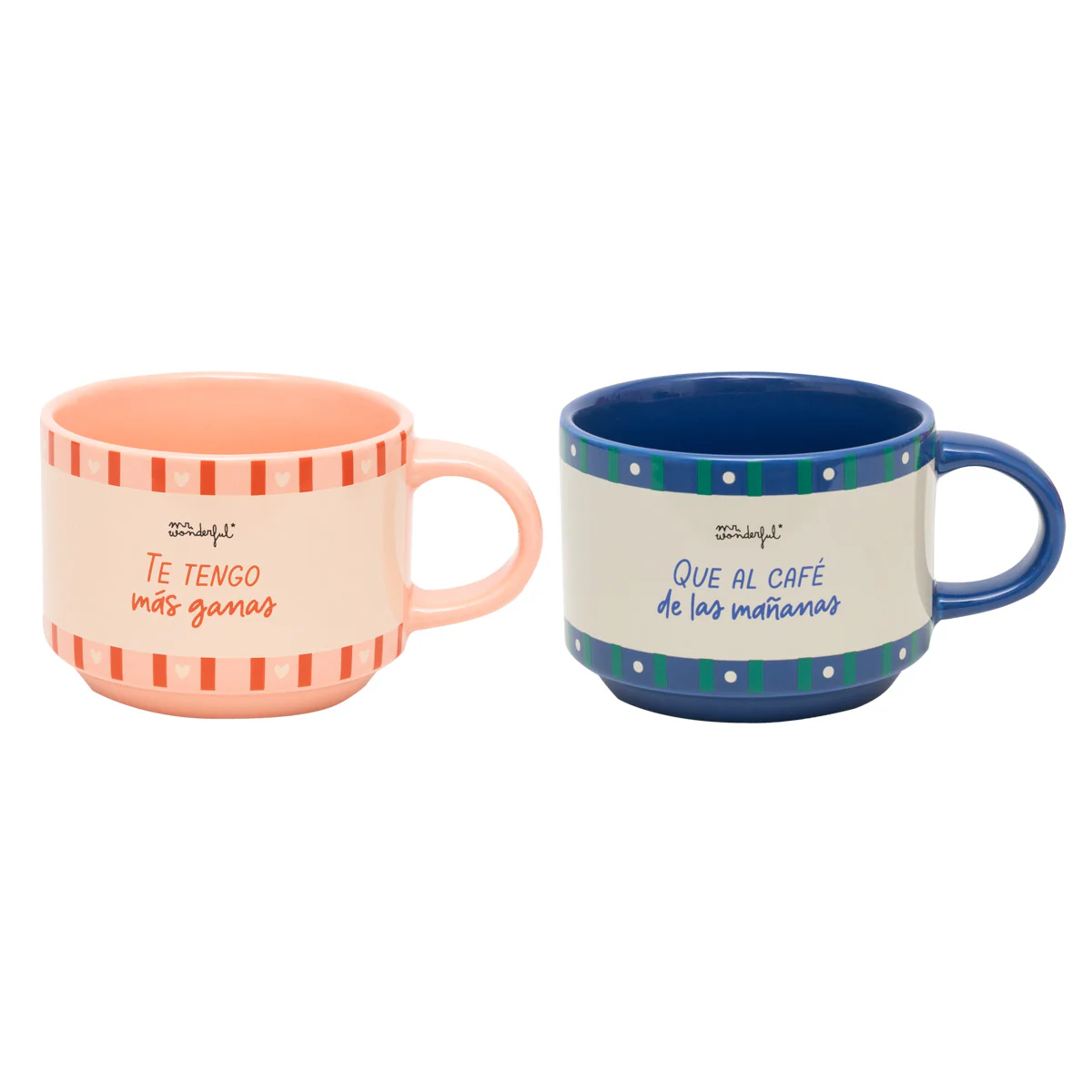 Set de 2 tazas apilables - Te tengo más ganas que al café de las mañanas - Imagen 3