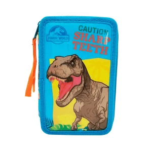 Jurassic World Plumier 3 Pisos con Material Escolar