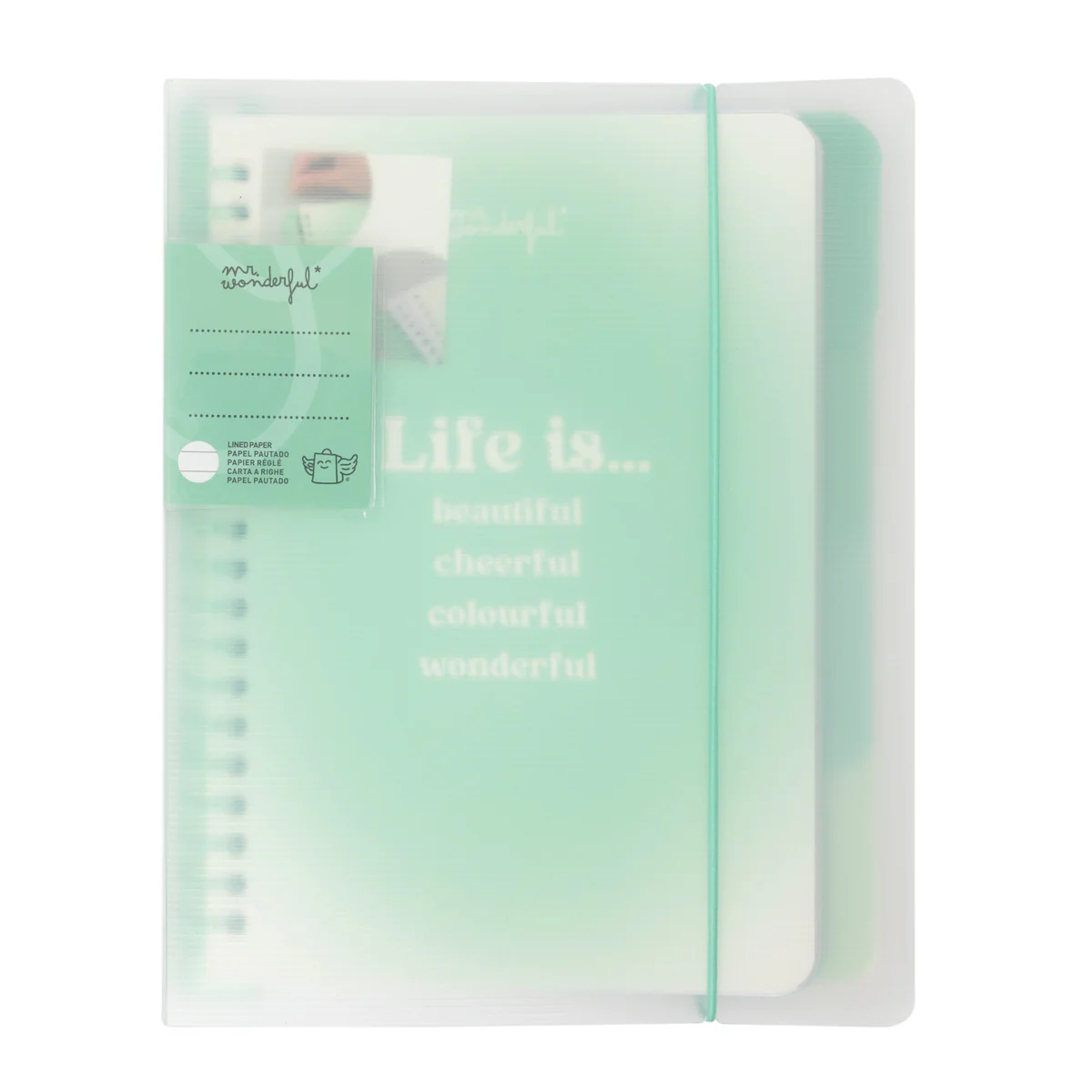Clear A5 notebook - Life is beautiful, cheerful, colourful, wonderful - Imagen 2