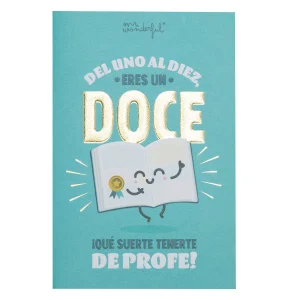 Postal - Del uno al diez, eres un doce. ¡Qué suerte tenerte de profe!
