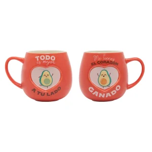 Set de 2 tazas - Todo es mejor a tu lado. Me tienes el corazón ganado.