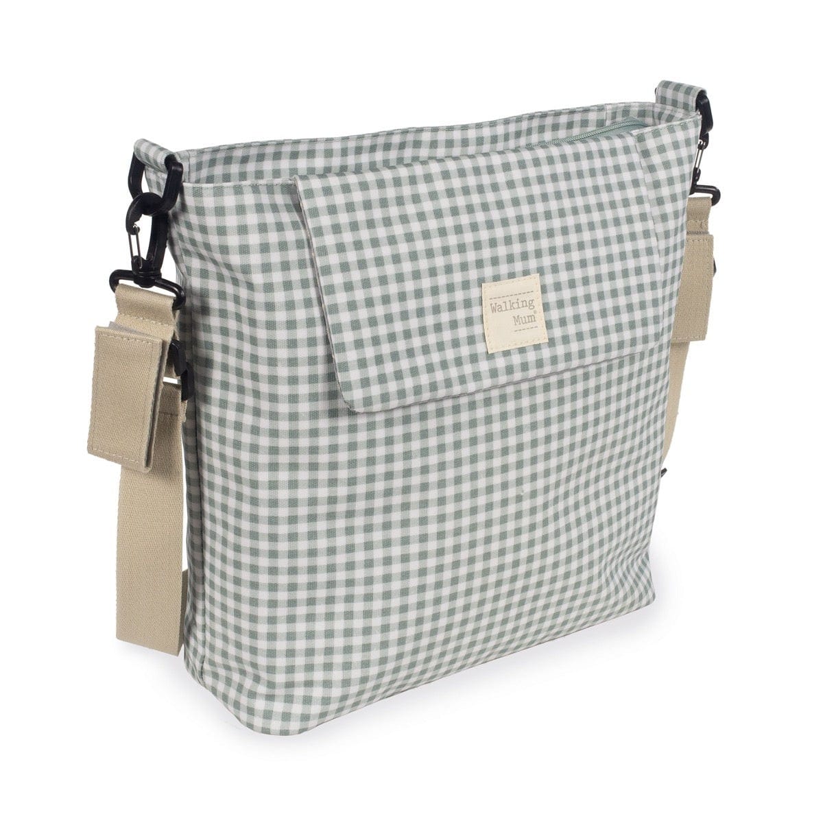 WALKING MUM Bolsa Canastilla I Love Vichy Verde - Imagen 4