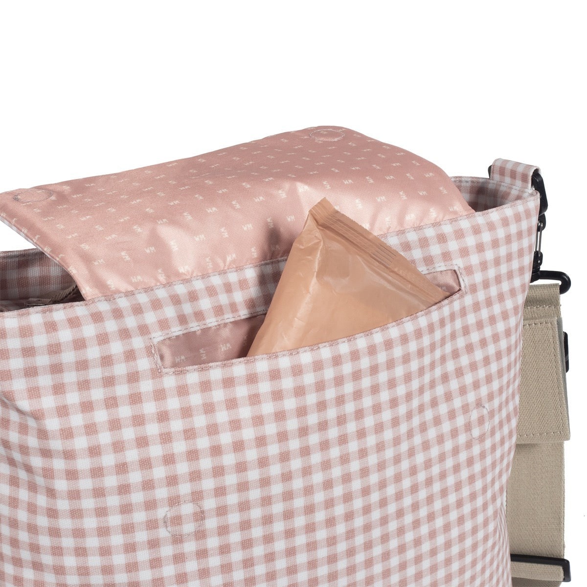 WALKING MUM Bolsa Canastilla I Love Vichy Rosa - Imagen 6