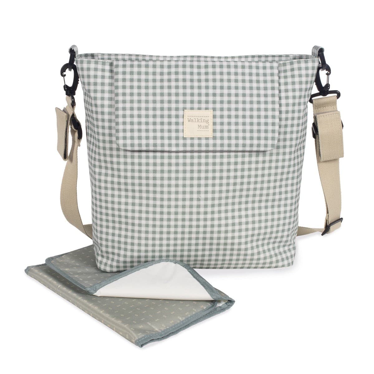 WALKING MUM Bolsa Canastilla I Love Vichy Verde
