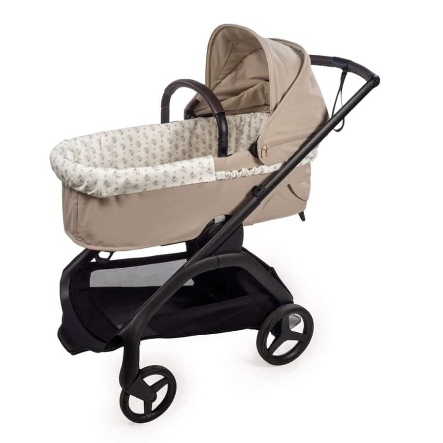 WALKING MUM Cubre Cuco Gomas + Sabana Ajustable Cuco Botton Flores - Imagen 2