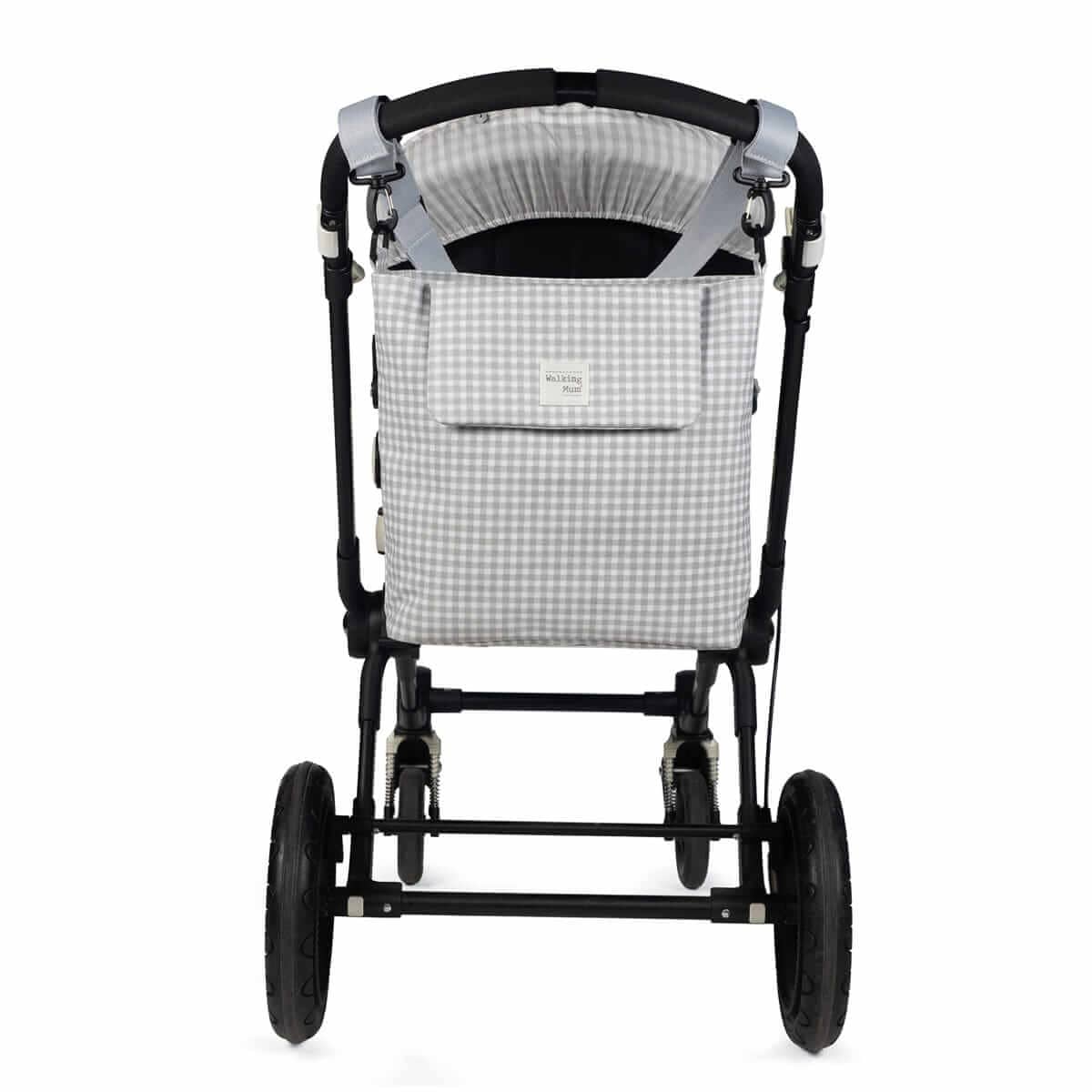 WALKING MUM Bolsa Canastilla I Love Vichy Gris - Imagen 7