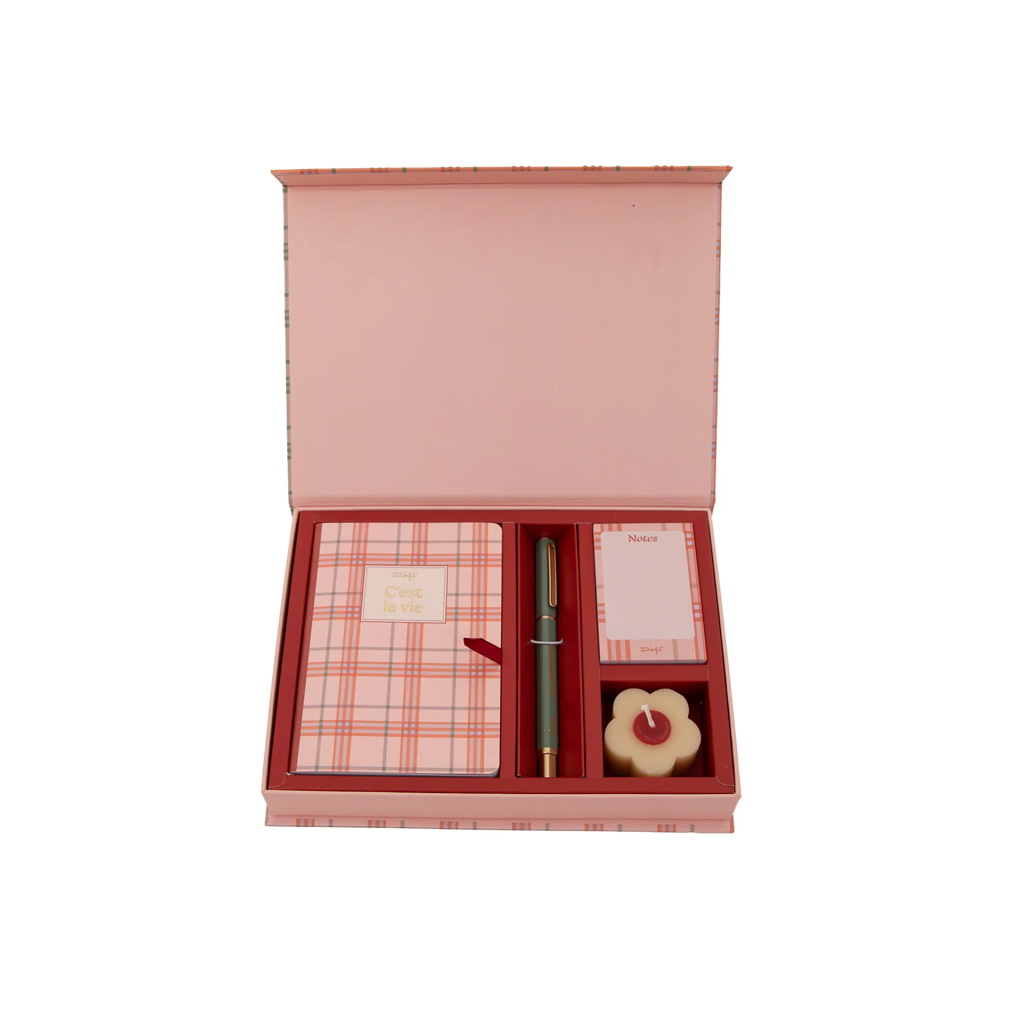 Kit de libreta A6 + boli + bloc de notas + vela perfumada - C'est la vie - Imagen 4